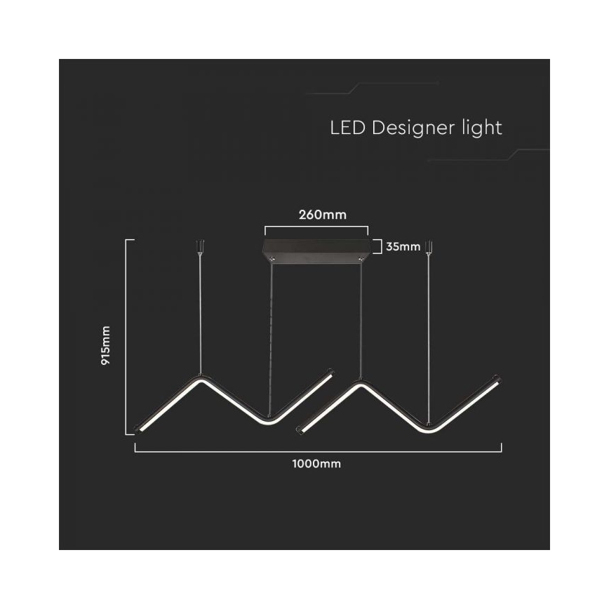 Candelabro suspenso LED LED/12W/230V 4000K preto