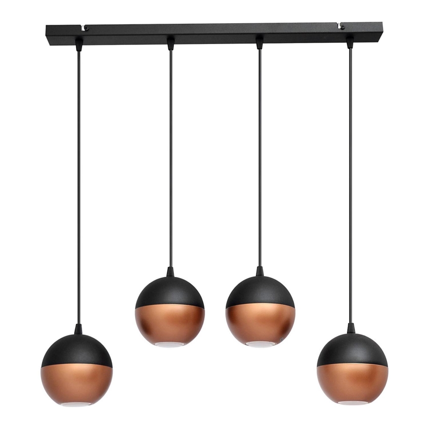 Candelabro suspenso LED MIDWAY 4xGU10/4,8W/230V preto/cobre