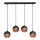 Candelabro suspenso LED MIDWAY 4xGU10/4,8W/230V preto/cobre