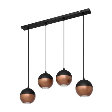 Candelabro suspenso LED MIDWAY 4xGU10/4,8W/230V preto/cobre