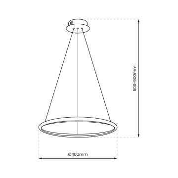 Candelabro suspenso LED ROTONDA LED/27W/230V dourada