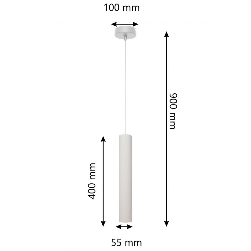 Candelabro suspenso LED TUBA 1xGU10/4,8W/230V cinzento/cromado mate