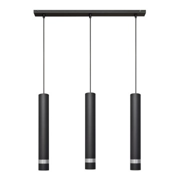 Candelabro suspenso LED TUBA 3xGU10/4,8W/230V preto/cromado