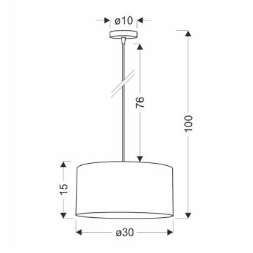 Candelabro suspenso LEGNO 1xE27/40W/230V diâmetro 30 cm castanho