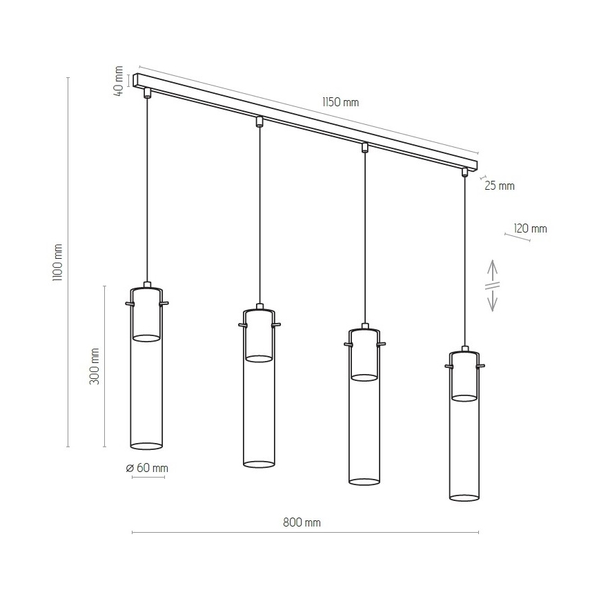 Candelabro suspenso LOOK GRAPHITE 1xGU10/10W/230V