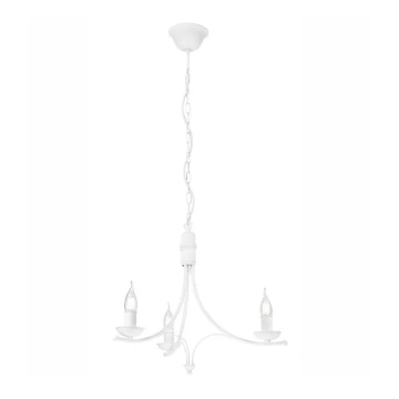 Candelabro suspenso LUCY 3xE14/60W/230V branco