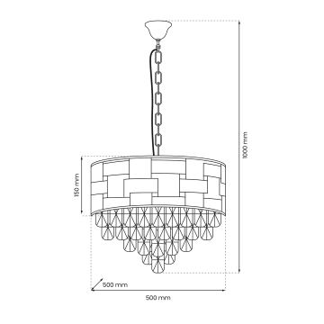 Candelabro suspenso LUXURIA 9xE14/40W/230V dourada