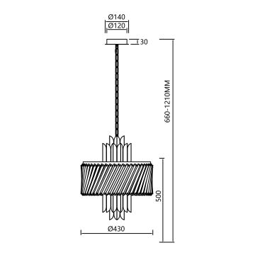 Candelabro suspenso MARGOT 6xE14/40W/230V cromado