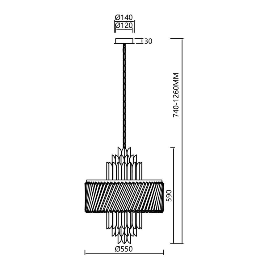 Candelabro suspenso MARGOT 9xE14/40W/230V cromado