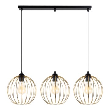 Candelabro suspenso MATT 3xE27/60W/230V preto/dourado