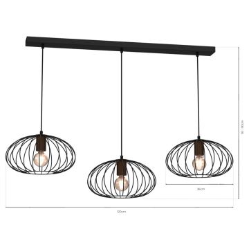 Candelabro suspenso MERIDIANO 3xE27/60W/230V