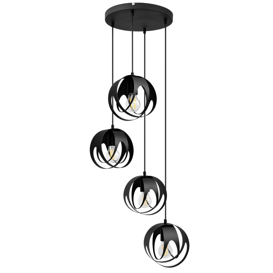 Candelabro suspenso MOONLIGHT 4xE27/60W/230V preto