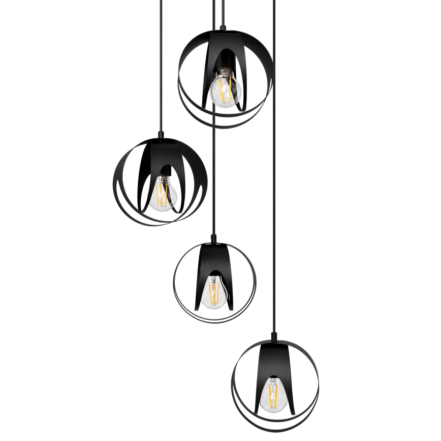 Candelabro suspenso MOONLIGHT 4xE27/60W/230V preto