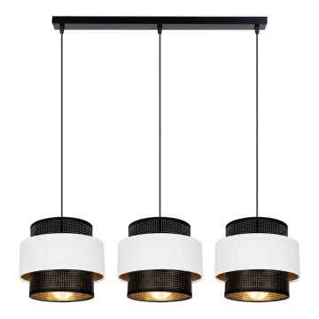 Candelabro suspenso NESS 3xE27/60W/230V preto/branco