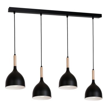 Candelabro suspenso NOAK WOOD 4xE27/60W/230V