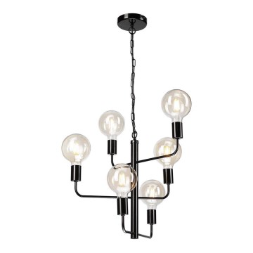 Candelabro suspenso ORLANDO 6xE27/60W/230V preto