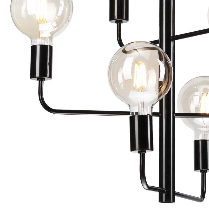 Candelabro suspenso ORLANDO 6xE27/60W/230V preto