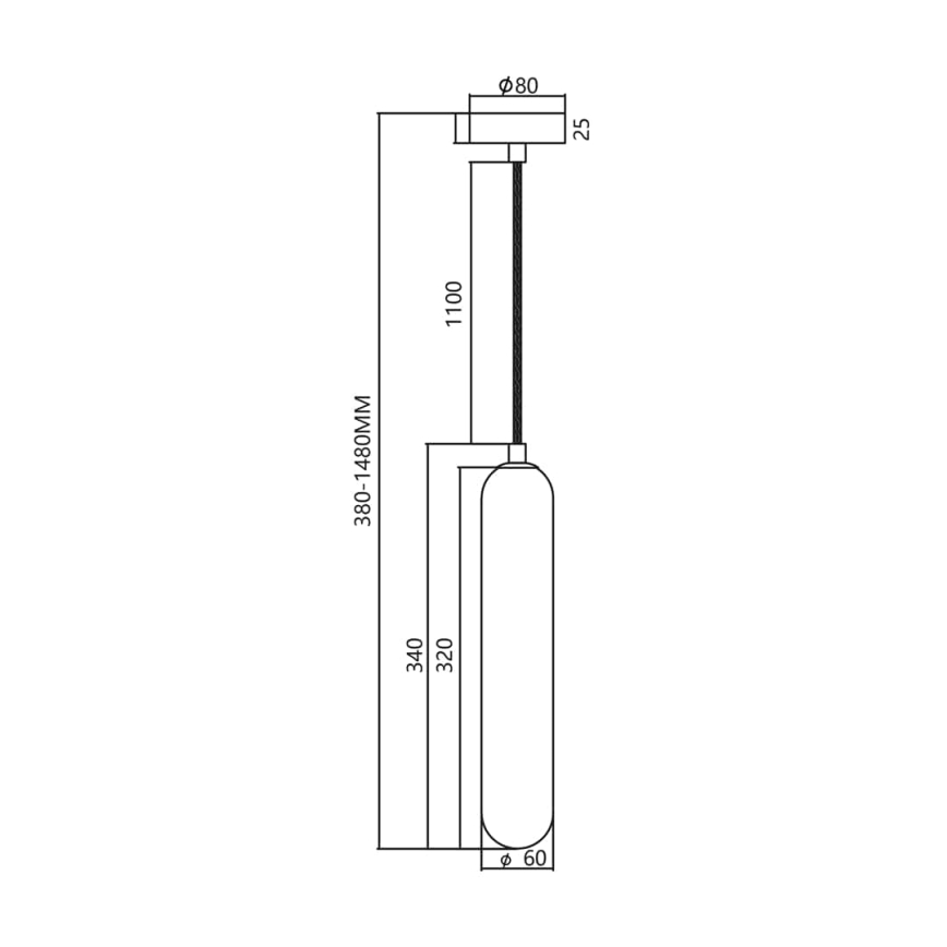 Candelabro suspenso PAX 1xG9/9W/230V preto