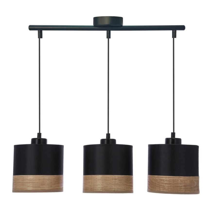 Candelabro suspenso PORTO 3xE27/60W/230V preto/castanho