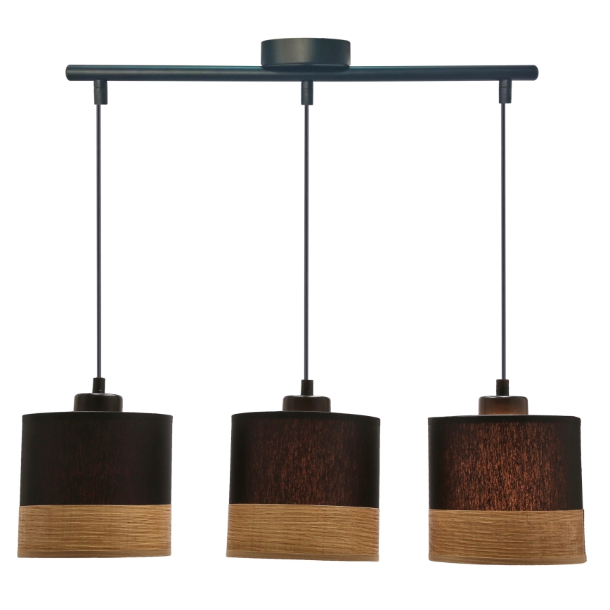 Candelabro suspenso PORTO 3xE27/60W/230V preto/castanho