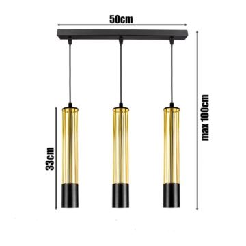 Candelabro suspenso PRESCOT 3xGU10/40W/230V dourado