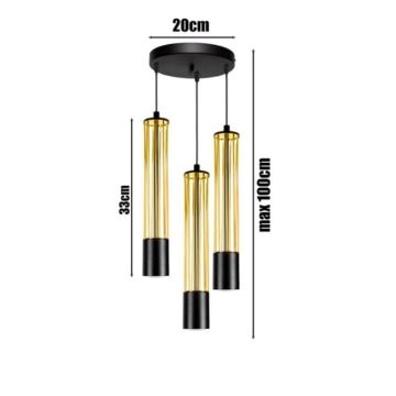 Candelabro suspenso PRESCOT 3xGU10/40W/230V dourado