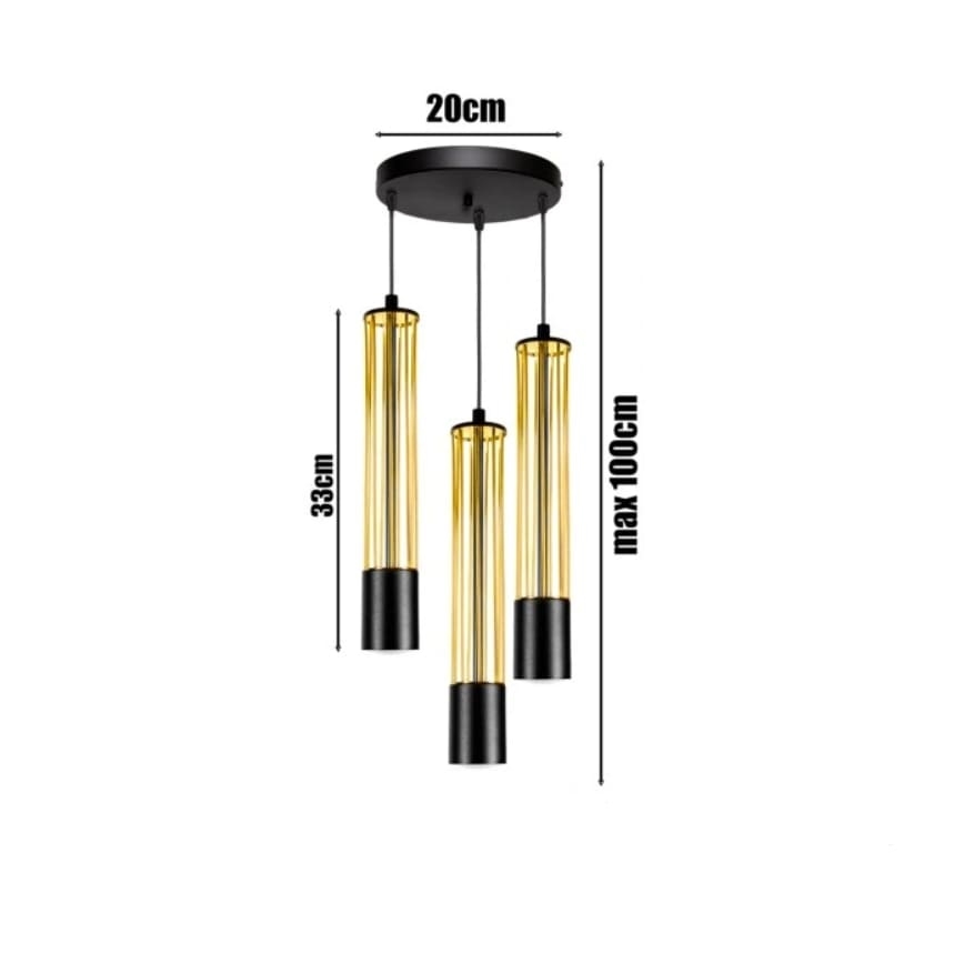 Candelabro suspenso PRESCOT 3xGU10/40W/230V dourado