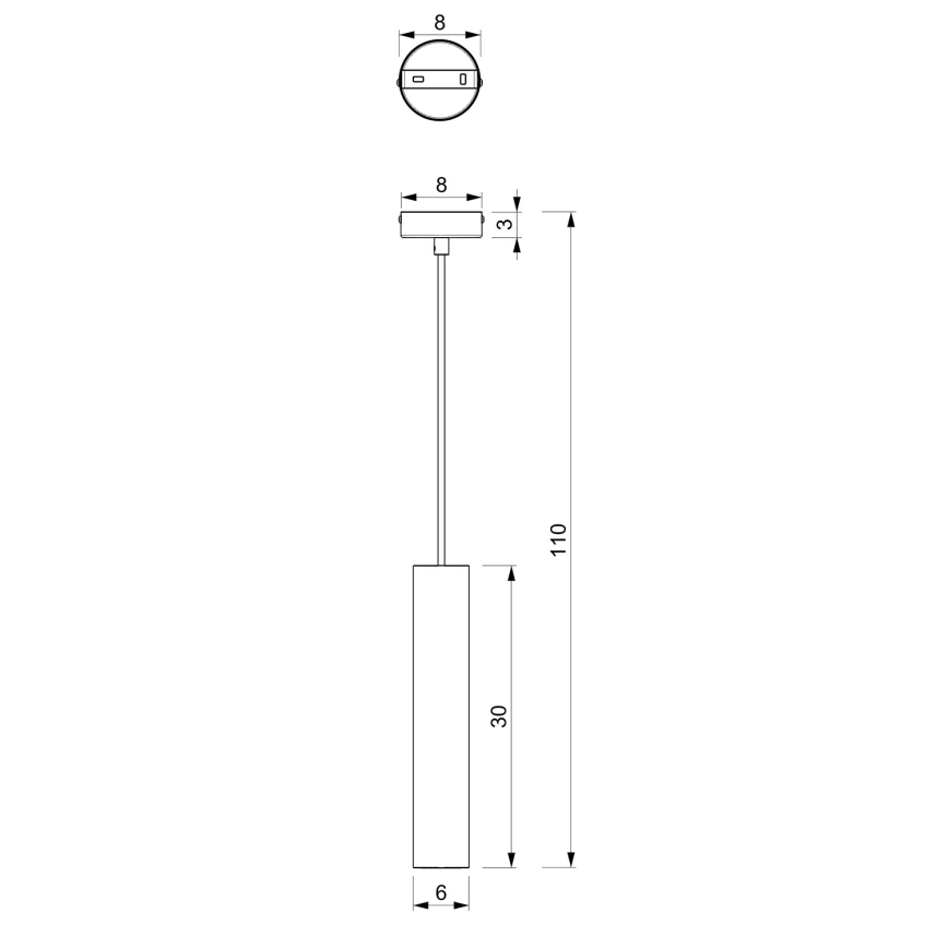 Candelabro suspenso RAITO 1xGU10/8W/230V preto