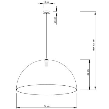 Candelabro suspenso SFERA 1xE27/60W/230V diâmetro 50 cm dourado/preto