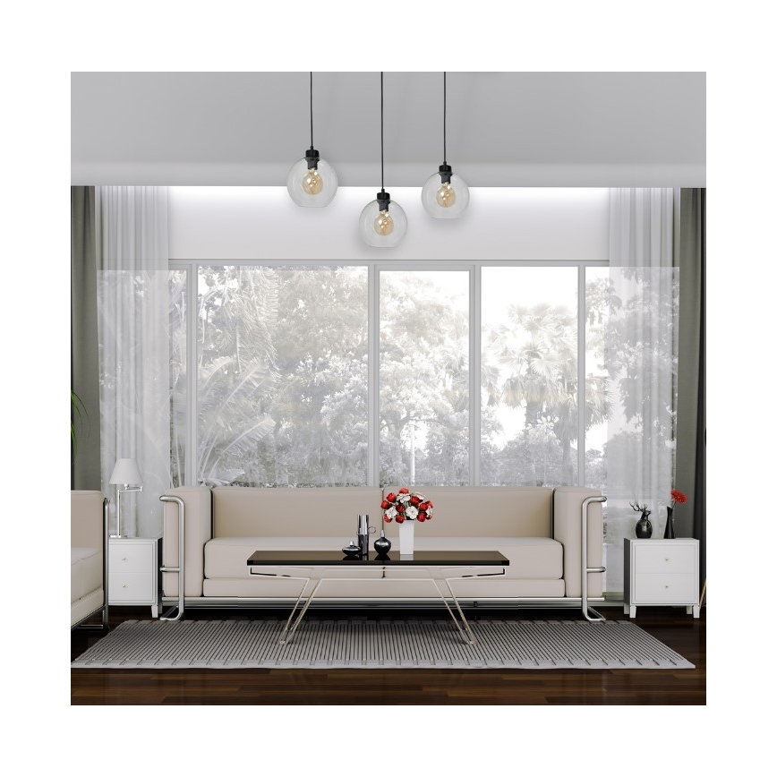 Candelabro suspenso SOFIA 3xE27/60W/230V transparente