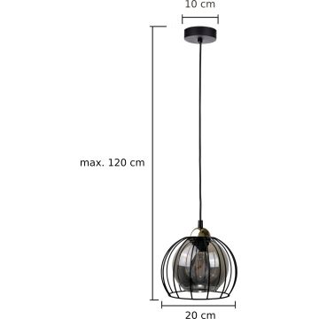 Candelabro suspenso SOLO BLACK 1xE27/60W230V preto/dourado