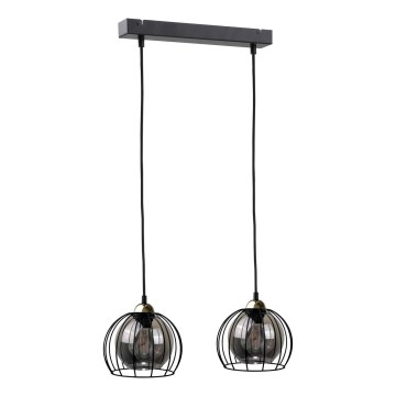 Candelabro suspenso SOLO BLACK 2xE27/60W/230V preto/dourado