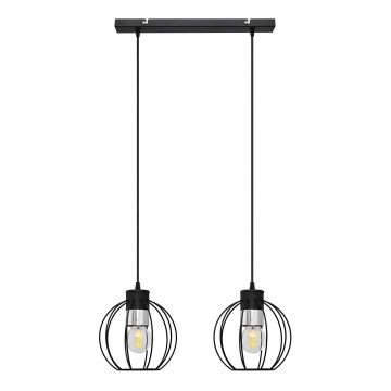 Candelabro suspenso STARLIGHT 2xE27/60W/230V preto/prateado