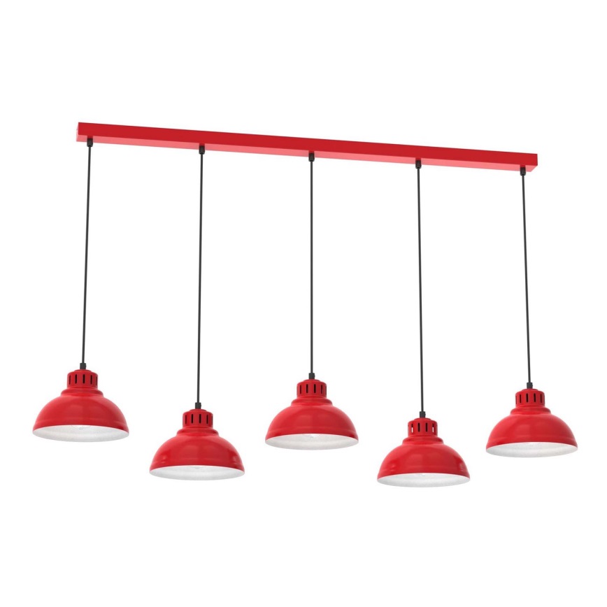 Candelabro suspenso SVEN 5xE27/15W/230V vermelho