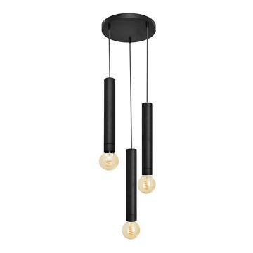 Candelabro suspenso TUBA 3xE27/60W/230V preto