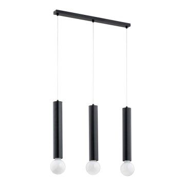 Candelabro suspenso TWISTER 3xE27/60W/230V preto