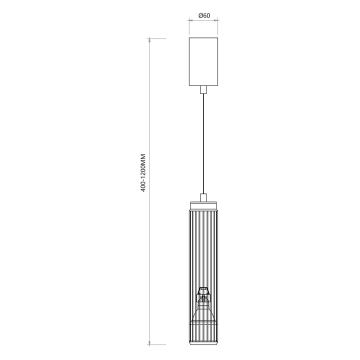 Candelabro suspenso VERTICAL 1xGU10/8W/230V preto