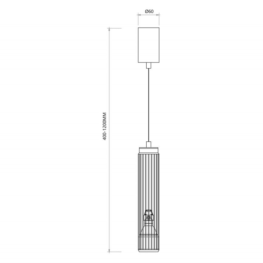 Candelabro suspenso VERTICAL 1xGU10/8W/230V preto