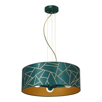 Candelabro suspenso ZIGGY 3xE27/60W/230V verde/dourado