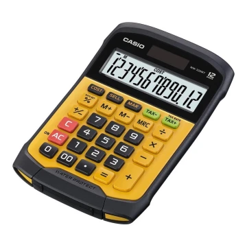 Casio - Calculadora de mesa à prova de água 1xCR2032 IP54 preto/laranja