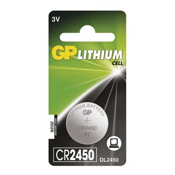 Célula de botão de lítio CR2450 GP LITHIUM 3V/600 mAh