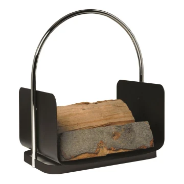 Cesto de metal para madeira com pega 50x41 cm antracite