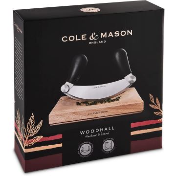 Cole&Mason - Tábua de cortar de cozinha e faca tipo cradle 21,5x51,5 cm faia