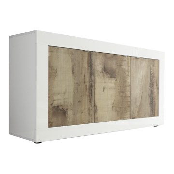 Cómoda NERILA branca/castanha