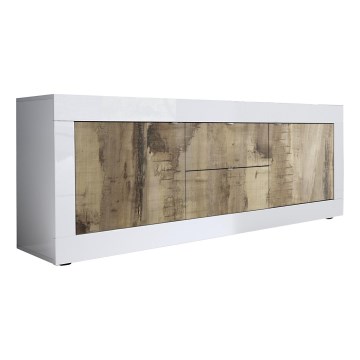 Cômoda NERILA branca/castanha