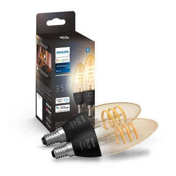 CONJUNTO 2x Lâmpada LED com regulação Philips Hue WHITE AMBIANCE E14/4,6W/230V