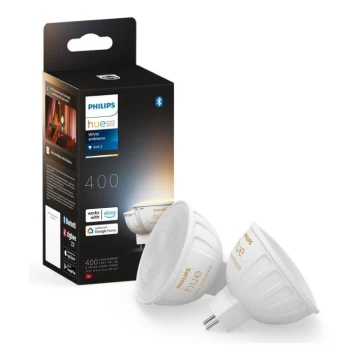 CONJUNTO 2x Lâmpada LED com regulação Philips Hue White Ambiance GU5,3/MR16/5,1W/12V 2200-6500K