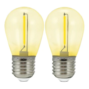 CONJUNTO 2x Lâmpada LED PARTY E27/0,3W/36V amarelo