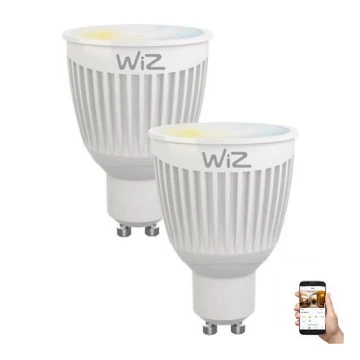 CONJUNTO 2x Lâmpada LED regulável GU10/6,5W/230V 2700-6500K Wi-Fi - WiZ