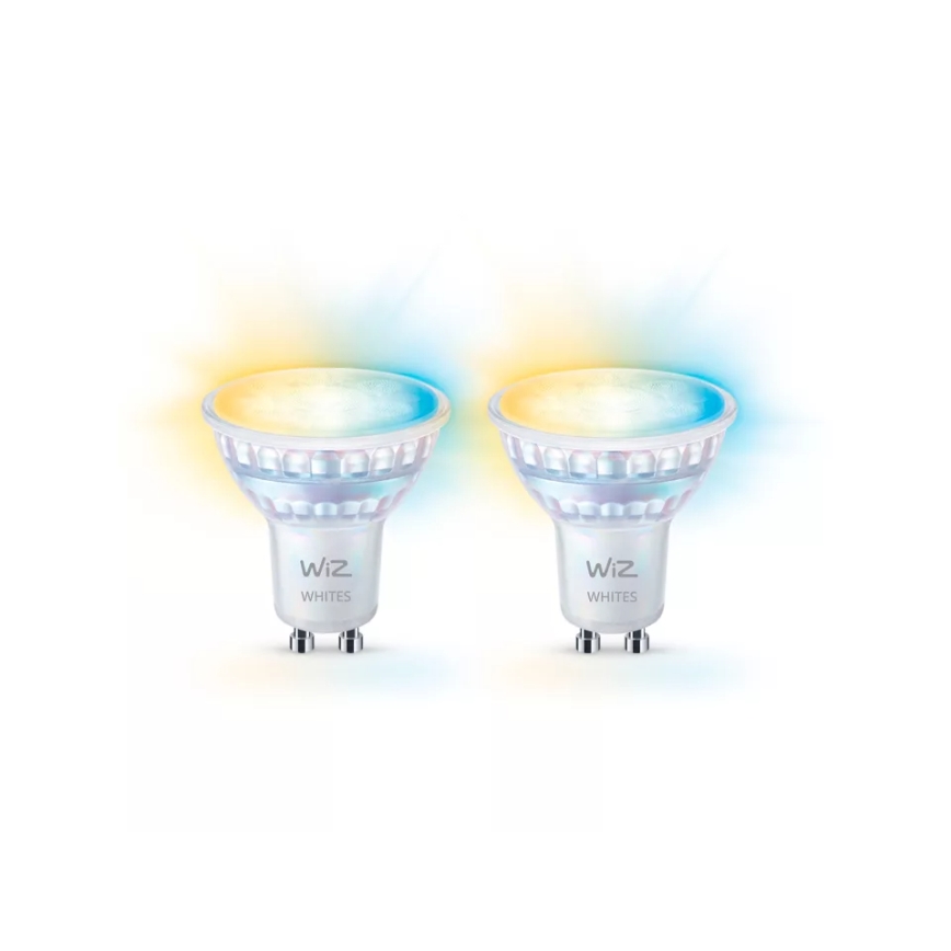 CONJUNTO 2x Lâmpadas LED com regulação PAR16 GU10/4,7W/230V 2700-6500K CRI 90 Wi-Fi - WiZ